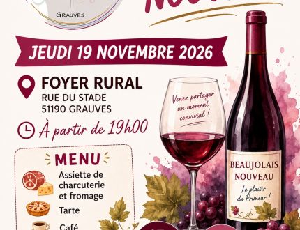 Soirée beaujolais nouveau le jeudi 19 novembre 2026