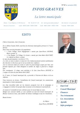 Infos Grauves - Numéro 14 - Premier trimestre 2026