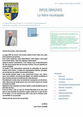 Infos Grauves - Numéro 01 - Janvier 2021